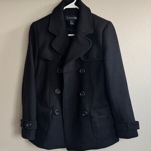 Forever 21 Women's Black Peacoat